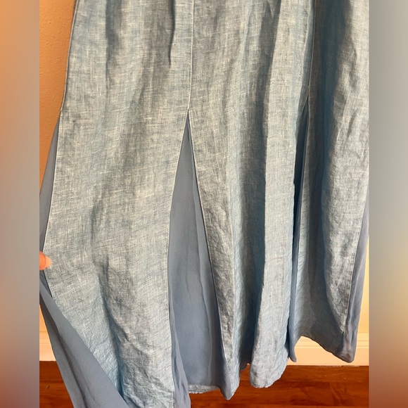 NWT $538 120% Lino Italy design Blue Harbor Sleeveless Maxi Dress Size 40 Bow - Picture 4 of 14